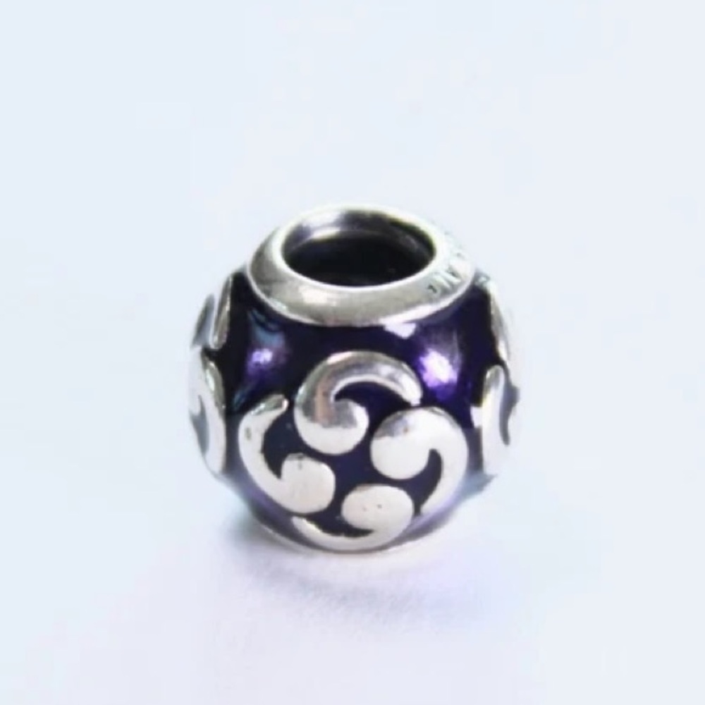 Pandora Purple Zen Enamel Sterling Silver Charm
